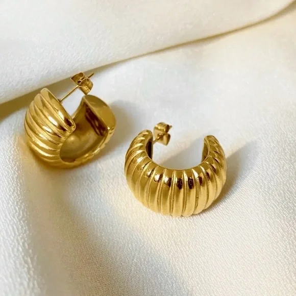 Elegant Gold Hoop Earrings - Picture 1 of 2